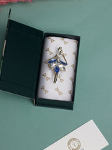 Blue Crystal Tutu Ballerina Brooch - TOSSIDO