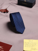 Blue Dots Woven Silk Necktie - TOSSIDO