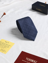 Blue Dots Woven Silk Necktie - TOSSIDO