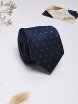 Blue Dots Woven Silk Necktie - TOSSIDO