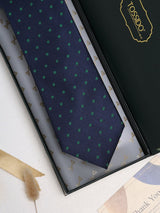 Blue Dots Woven Silk Necktie - TOSSIDO