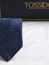 Blue Dots Woven Silk Necktie - TOSSIDO