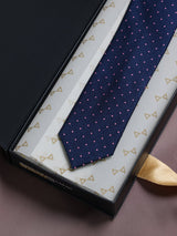 Blue Dots Woven Silk Necktie - TOSSIDO
