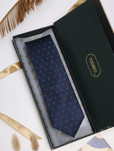 Blue Dots Woven Silk Necktie - TOSSIDO
