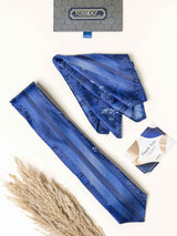 Blue Floral Necktie Gift - set - TOSSIDO