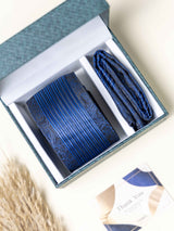Blue Floral Necktie Gift - set - TOSSIDO