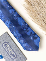 Blue Floral Necktie Gift - set - TOSSIDO