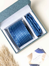 Blue Floral Necktie Gift - set - TOSSIDO