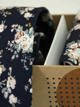Blue Floral Necktie & Pocket Square Giftset - TOSSIDO