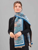 Blue Floral Premium Muffler - TOSSIDO