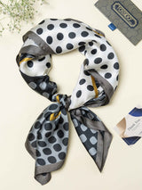 Blue Floral Printed Satin Neckerchief - TOSSIDO