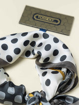 Blue Floral Printed Satin Neckerchief - TOSSIDO