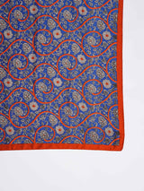 Blue Floral Printed Stole - TOSSIDO