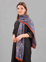 Blue Floral Printed Stole - TOSSIDO