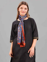 Blue Floral Printed Stole - TOSSIDO