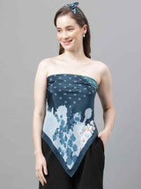 Blue Floral Scarf & Scarf Bag Set - TOSSIDO
