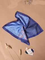 Blue Floral Silk Pocket Square - TOSSIDO
