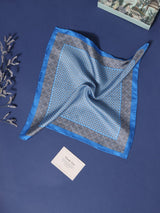 Blue Floral Silk Pocket Square - TOSSIDO