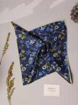 Blue Floral Silk Pocket Square - TOSSIDO
