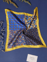 Blue Floral Silk Pocket Square - TOSSIDO