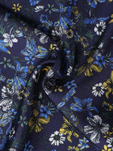 Blue Floral Silk Pocket Square - TOSSIDO