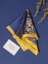 Blue Floral Silk Pocket Square - TOSSIDO