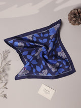 Blue Floral Silk Pocket Square - TOSSIDO