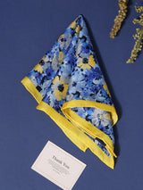 Blue Floral Silk Pocket Square - TOSSIDO