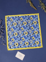 Blue Floral Silk Pocket Square - TOSSIDO