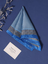 Blue Floral Silk Pocket Square - TOSSIDO