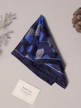 Blue Floral Silk Pocket Square - TOSSIDO