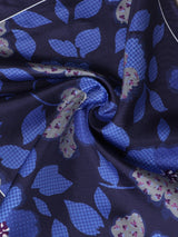 Blue Floral Silk Pocket Square - TOSSIDO