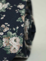 Blue Floral Skinny Necktie - TOSSIDO