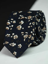 Blue Floral Skinny Necktie - TOSSIDO