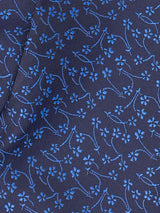 Blue Floral Woven Cravat & Pocket Square Set - TOSSIDO