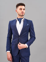 Blue Floral Woven Cravat & Pocket Square Set - TOSSIDO