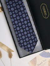 Blue Floral Woven Silk Necktie - TOSSIDO