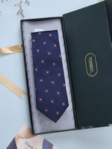 Blue Floral Woven Silk Necktie - TOSSIDO