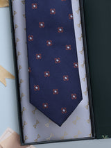 Blue Floral Woven Silk Necktie - TOSSIDO