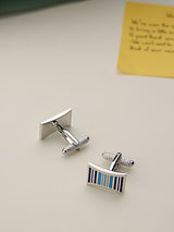 Blue Geometric Cufflinks - TOSSIDO