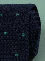 Blue Geometric Knitted Necktie - TOSSIDO