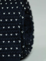 Blue Geometric Knitted Necktie - TOSSIDO