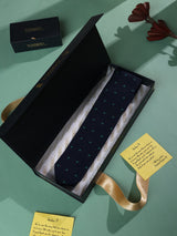 Blue Geometric Knitted Necktie - TOSSIDO