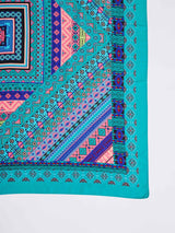 Blue Geometric Large Scarf - TOSSIDO