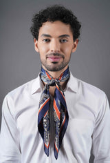 Blue Geometric Neckerchief - TOSSIDO