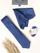 Blue Geometric Necktie Gift - set - TOSSIDO
