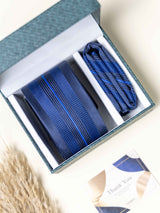 Blue Geometric Necktie Gift - set - TOSSIDO