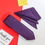 Blue Geometric Necktie & Pocket Square Giftset - TOSSIDO