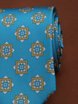 Blue Geometric Printed Necktie - TOSSIDO