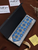Blue Geometric Printed Necktie - TOSSIDO